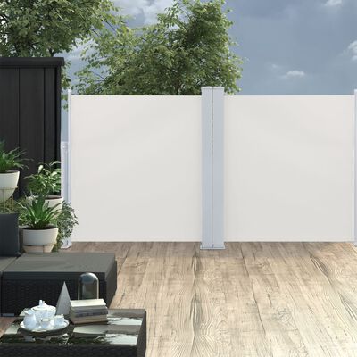 vidaXL Auvent latéral rétractable Crème 120 x 600 cm