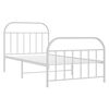 vidaXL Cadre de lit métal sans matelas et pied de lit blanc 100x190 cm