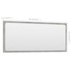 vidaXL Miroir de salle de bain Gris b&eacute;ton 90x1,5x37 cm Agglom&eacute;r&eacute;