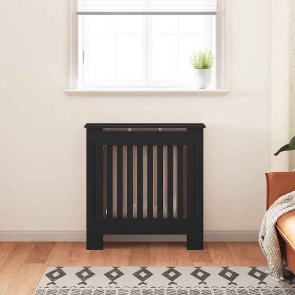 vidaXL Cache-radiateur MDF Noir 78 cm