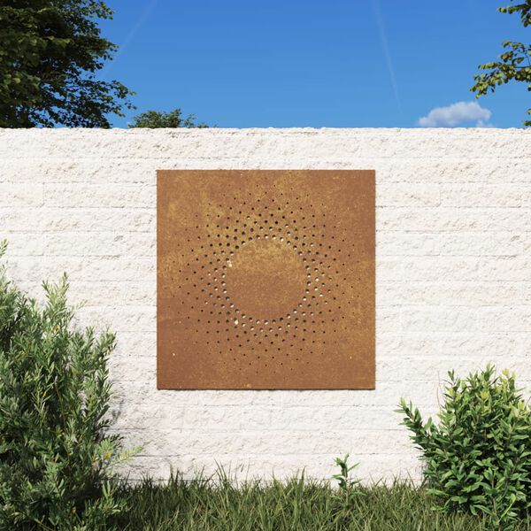 vidaXL D&eacute;coration murale jardin 55x55 cm acier corten design du soleil