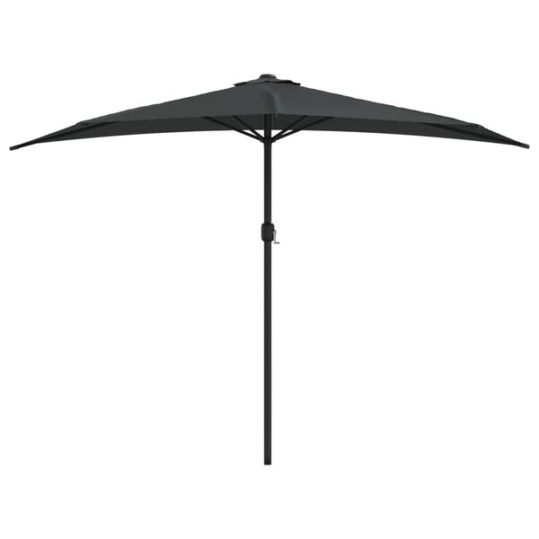 vidaXL Parasol de balcon et mât en aluminium Anthracite 300x155cm Demi