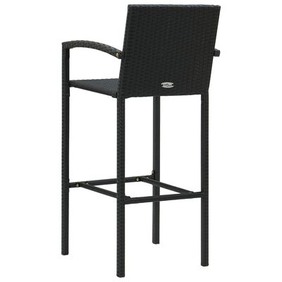 vidaXL Tabourets de bar lot de 2 noir résine tressée