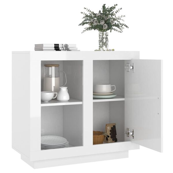 vidaXL Buffet Blanc brillant 80x40x75 cm