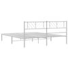 vidaXL Cadre de lit m&eacute;tal sans matelas et t&ecirc;te de lit blanc 183x213 cm