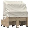 vidaXL Canap&eacute; de jardin 2 places avec auvent et tabourets beige rotin