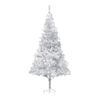 vidaXL Sapin de No&euml;l artificiel pr&eacute;-&eacute;clair&eacute;/support argent&eacute; 210 cm PET