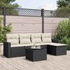 vidaXL Salon de jardin 6 pcs avec coussins noir r&eacute;sine tress&eacute;e