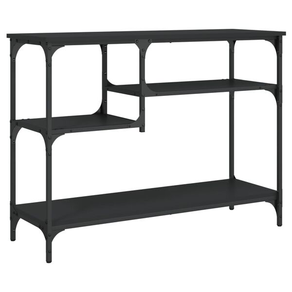 vidaXL Table console avec &eacute;tag&egrave;res noir 100x35x75 cm