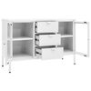 vidaXL Buffet Blanc 105x35x70 cm Acier et verre trempé