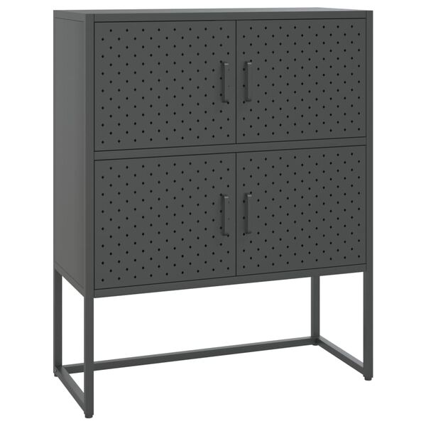 vidaXL Buffet haut Anthracite 80x35x100 cm Acier