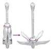 vidaXL Ancre pliable avec corde argenté 8 kg fonte galvanisée à chaud