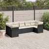 vidaXL Salon de jardin 7 pcs avec coussins noir r&eacute;sine tress&eacute;e