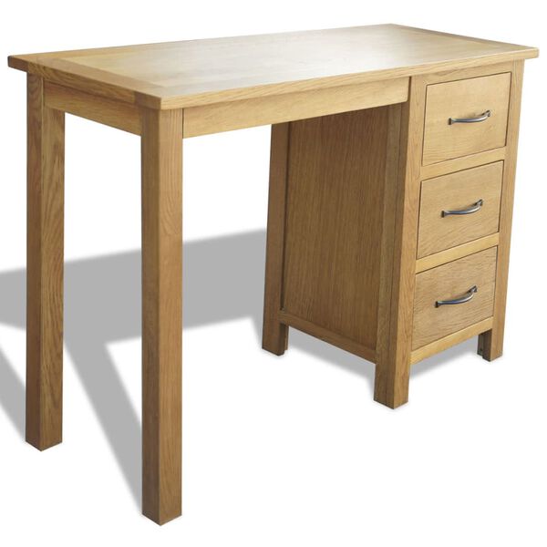 vidaXL Bureau avec 3 tiroirs 106 x 40 x 75 cm Bois de ch&ecirc;ne massif
