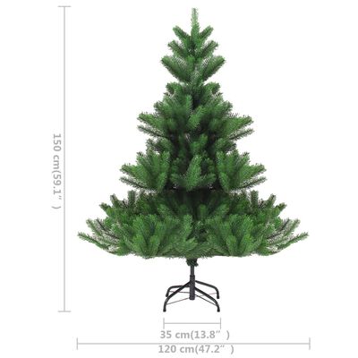 vidaXL Sapin de Noël artificiel Nordmann avec LED et boules Vert 150cm