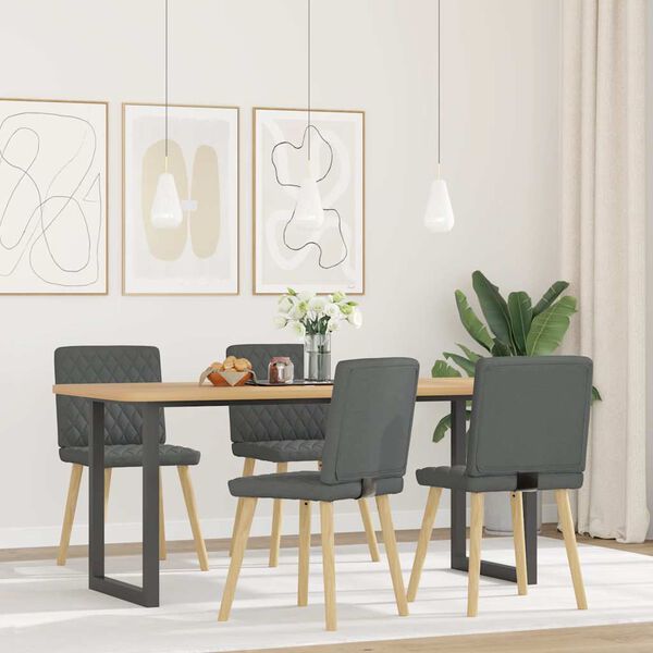 vidaXL Chaises &agrave; manger lot de 4 gris fonc&eacute; tissu