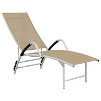 vidaXL Chaise longue Textilène et aluminium Crème