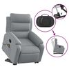 vidaXL Fauteuil inclinable de massage gris clair tissu