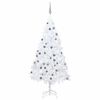 vidaXL Arbre de No&euml;l artificiel pr&eacute;-&eacute;clair&eacute; et boules blanc 180 cm PVC
