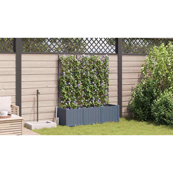 vidaXL Cache-pot de jardin 3 pcs Gris Clair 120 x 40 x 143 cm Acier