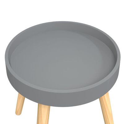 vidaXL Table d'appoint Gris 38x38x40 cm Bois ingénierie et pin massif