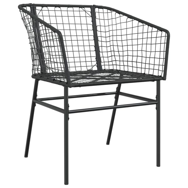 vidaXL Chaises de jardin lot de 2 Noir R&eacute;sine tress&eacute;e