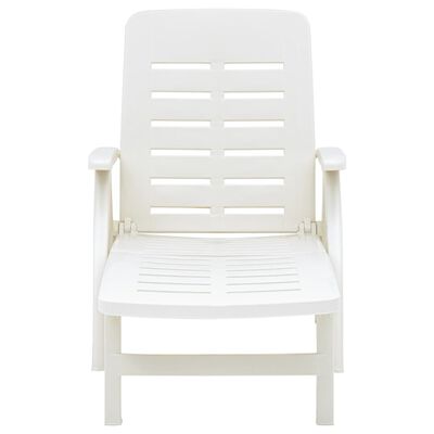 vidaXL Chaise longue pliable Plastique Blanc