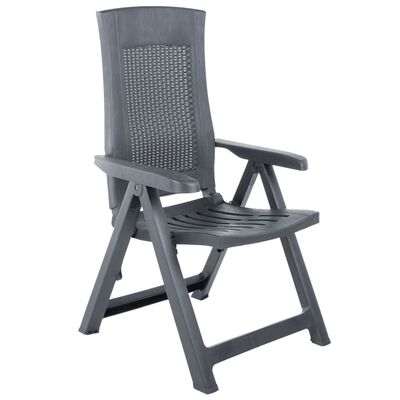 vidaXL Chaises inclinables de jardin lot de 2 Plastique Anthracite