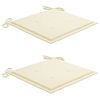 vidaXL Chaises de jardin lot de 2 et coussins cr&egrave;me Bois teck massif