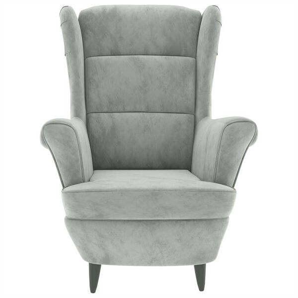 vidaXL Fauteuil gris clair velours