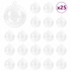 vidaXL Ensemble de Boules de No&euml;l 25 pcs Transparent &Oslash; 10 cm