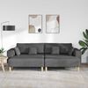 vidaXL Sofa en tissu avec coussin Gris foncé 208 cm tissu