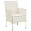 vidaXL Chaises de jardin avec coussins lot de 4 R&eacute;sine tress&eacute;e Blanc