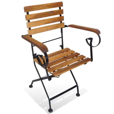 vidaXL Chaises pliables de jardin lot de 2 Acier et bois acacia solide