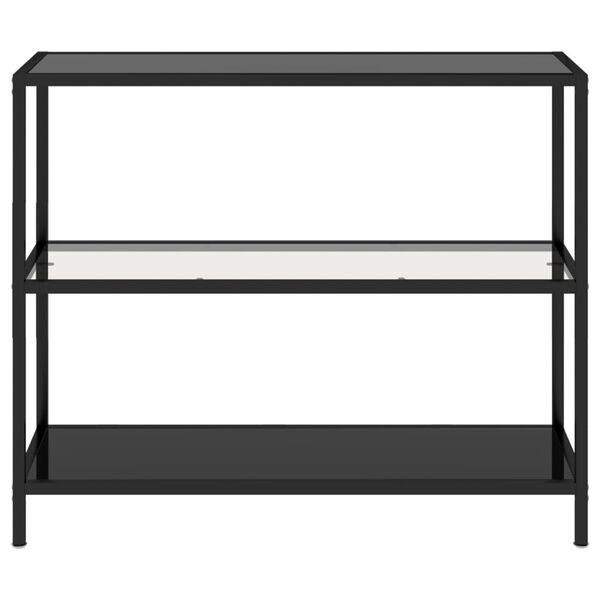 vidaXL Étagère transparent et noir 100x36x90 cm verre trempé