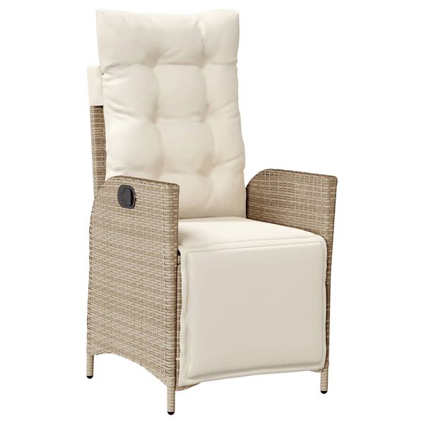 vidaXL Ensemble de bistro 3 pcs avec coussins beige résine tressée