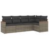 vidaXL Salon de jardin 5 pcs avec coussins gris r&eacute;sine tress&eacute;e