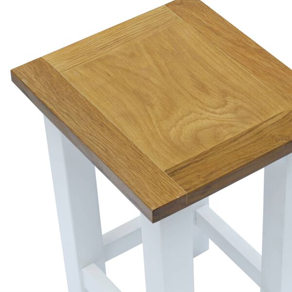 vidaXL Tables d'appoint 2 pcs 27 x 24 x 37 cm bois de ch&ecirc;ne massif