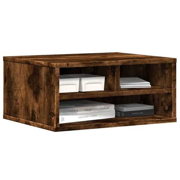 vidaXL Support d'imprimante chêne fumé 49x40x22,5 cm bois d'ingénierie