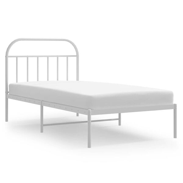 vidaXL Cadre de lit métal sans matelas et tête de lit blanc 100x190 cm