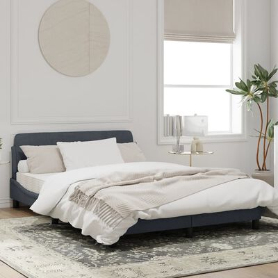 vidaXL Cadre de lit avec tête de lit gris foncé 137x190 cm velours