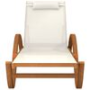 vidaXL Chaise longue avec coussin blanc textilène/bois massif peuplier