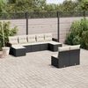 vidaXL Salon de jardin 9 pcs avec coussins noir r&eacute;sine tress&eacute;e