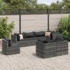 vidaXL Salon de jardin 8 pcs avec coussins Gris R&eacute;sine tress&eacute;e