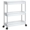 vidaXL Chariot de rangement à 3 niveaux Argenté et blanc Aluminium