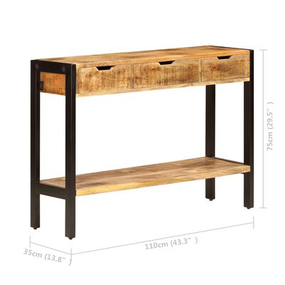 vidaXL Buffet avec 3 tiroirs 110x35x75 cm Bois de manguier massif