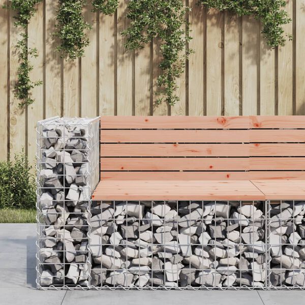 vidaXL Banc jardin design gabion 92x71x65,5 cm bois massif de douglas