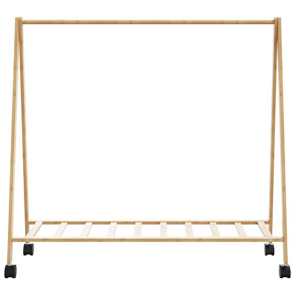 vidaXL Porte-v&ecirc;tements et &eacute;tag&egrave;res et roulettes 106x34x106,5cm bambou