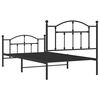 vidaXL Cadre de lit m&eacute;tal sans matelas avec pied de lit noir 100x190cm