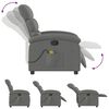 vidaXL Fauteuil inclinable de massage gris fonc&eacute; tissu